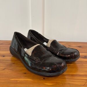 Clarks Bayou Brown Tortoise Shell Patent Leather Loafers